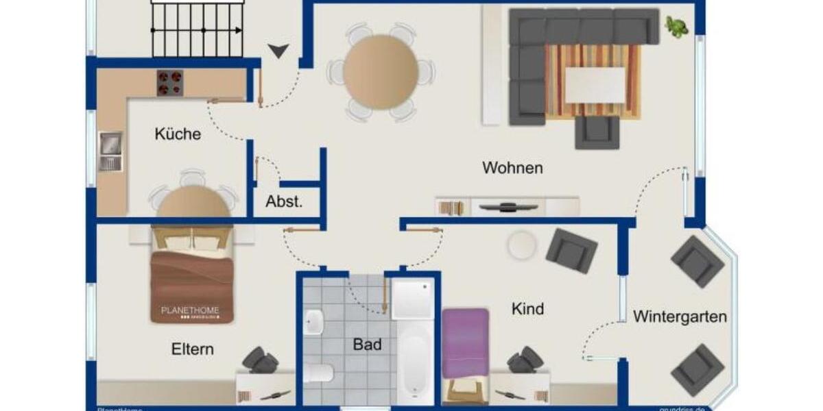Etagenwohnung Rheda-Wiedenbrück Wiedenbrück - 3 Zimmer, 95 m&sup2;, 950&euro; | Angebot:26633907