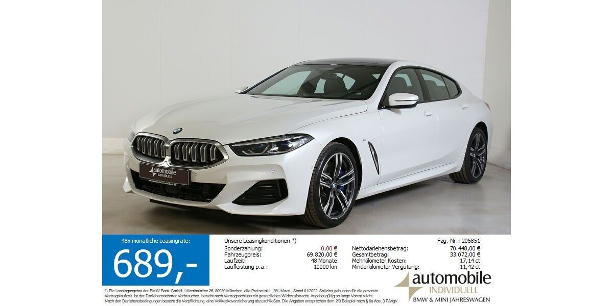 BMW 840 1.800 km 68.950 &euro; Paderborn 33100