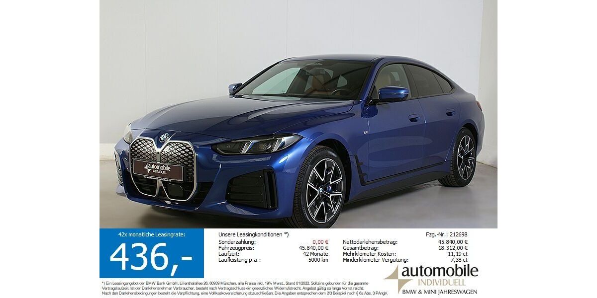 BMW i4 21.900 km 45.839 &euro; Paderborn 33100