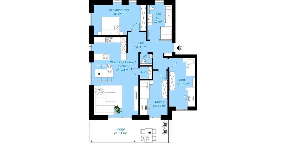 Etagenwohnung Verl - 4 Zimmer, 123 m&sup2;, 1.540&euro; | Angebot:25565828