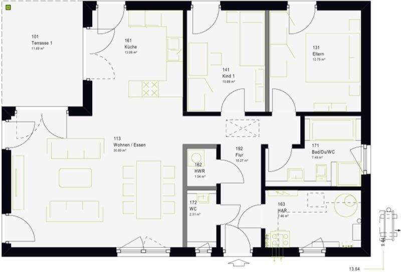 Bungalow Salzkotten - 3 Zimmer, 110 m&sup2;, 420.000&euro; | Angebot:25775523
