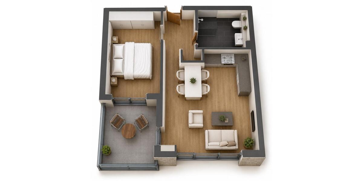 Etagenwohnung Delbrück - 2 Zimmer, 47 m&sup2;, 611&euro; | Angebot:26632812