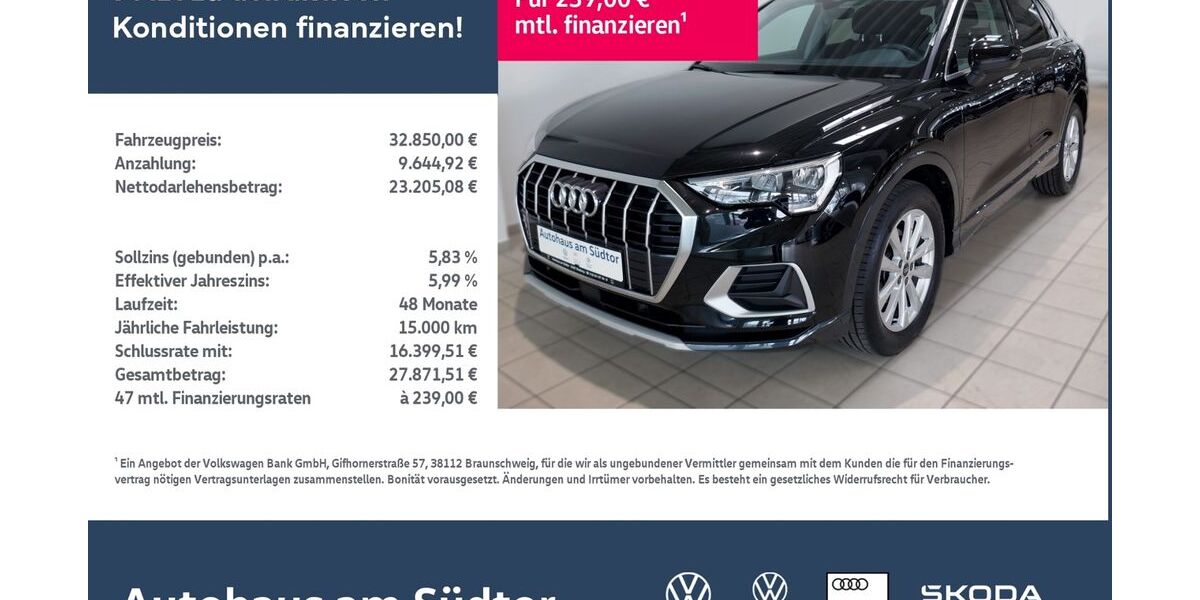 Audi Q3 19.659 km 31.980 &euro; Rietberg 33397