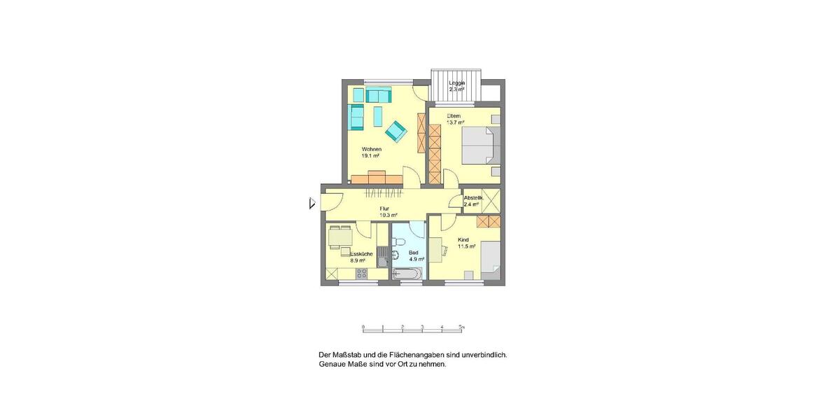 Etagenwohnung Gütersloh - 3 Zimmer, 74 m&sup2;, 809&euro; | Angebot:25258301