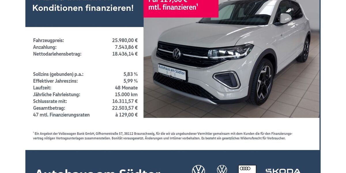 VW T-Cross 10.000 km 25.980 &euro; Rietberg 33397