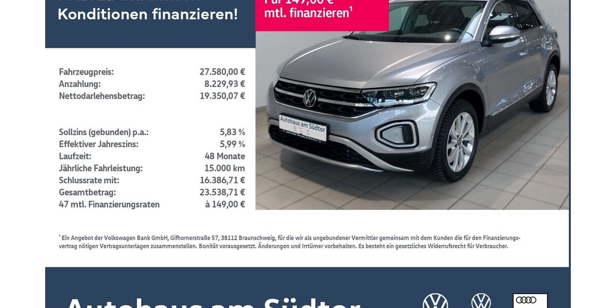 VW T-Roc 25.202 km 27.580 &euro; Rietberg 33397