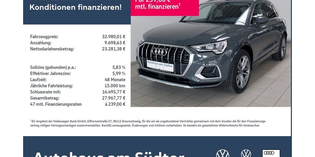Audi Q3 22.528 km 32.980 &euro; Rietberg 33397