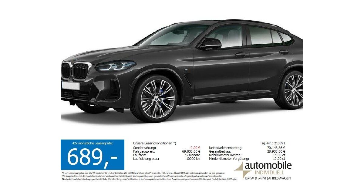 BMW X4 M40 12.500 km 69.320 &euro; Paderborn 33100