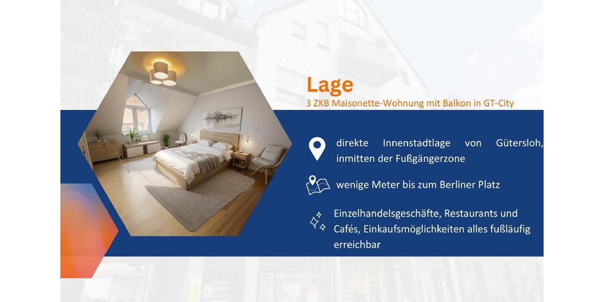 Etagenwohnung Gütersloh - 3 Zimmer, 91 m&sup2;, 930&euro; | Angebot:25252393