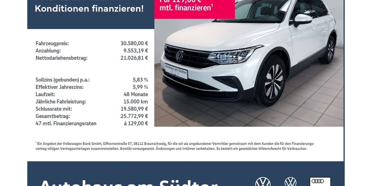 VW Tiguan 28.218 km 30.580 &euro; Rietberg 33397