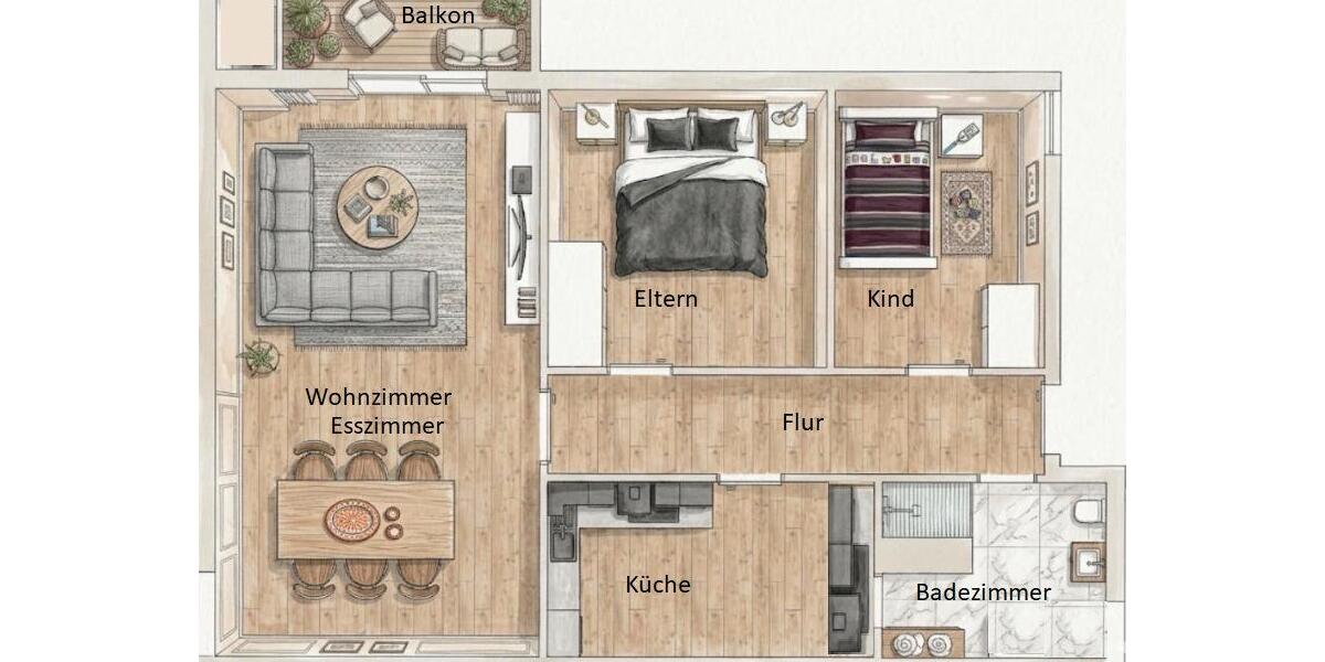 Dachgeschoßwohnung Lippstadt Garfeln - 3 Zimmer, 95 m&sup2;, 869&euro; | Angebot:25395287