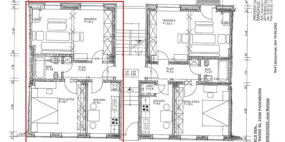 Etagenwohnung Paderborn Kernstadt - 2 Zimmer, 58 m&sup2;, 450&euro; | Angebot:26471349